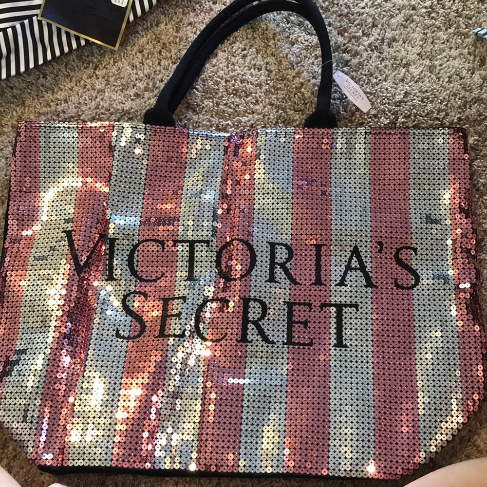 BRAND NEW Victoria Secret sequin tote
